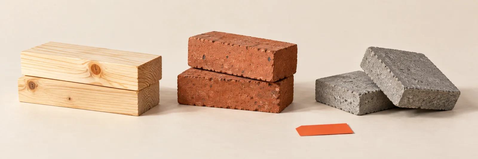 Timber, bricks and blocks representing a wholesale product range